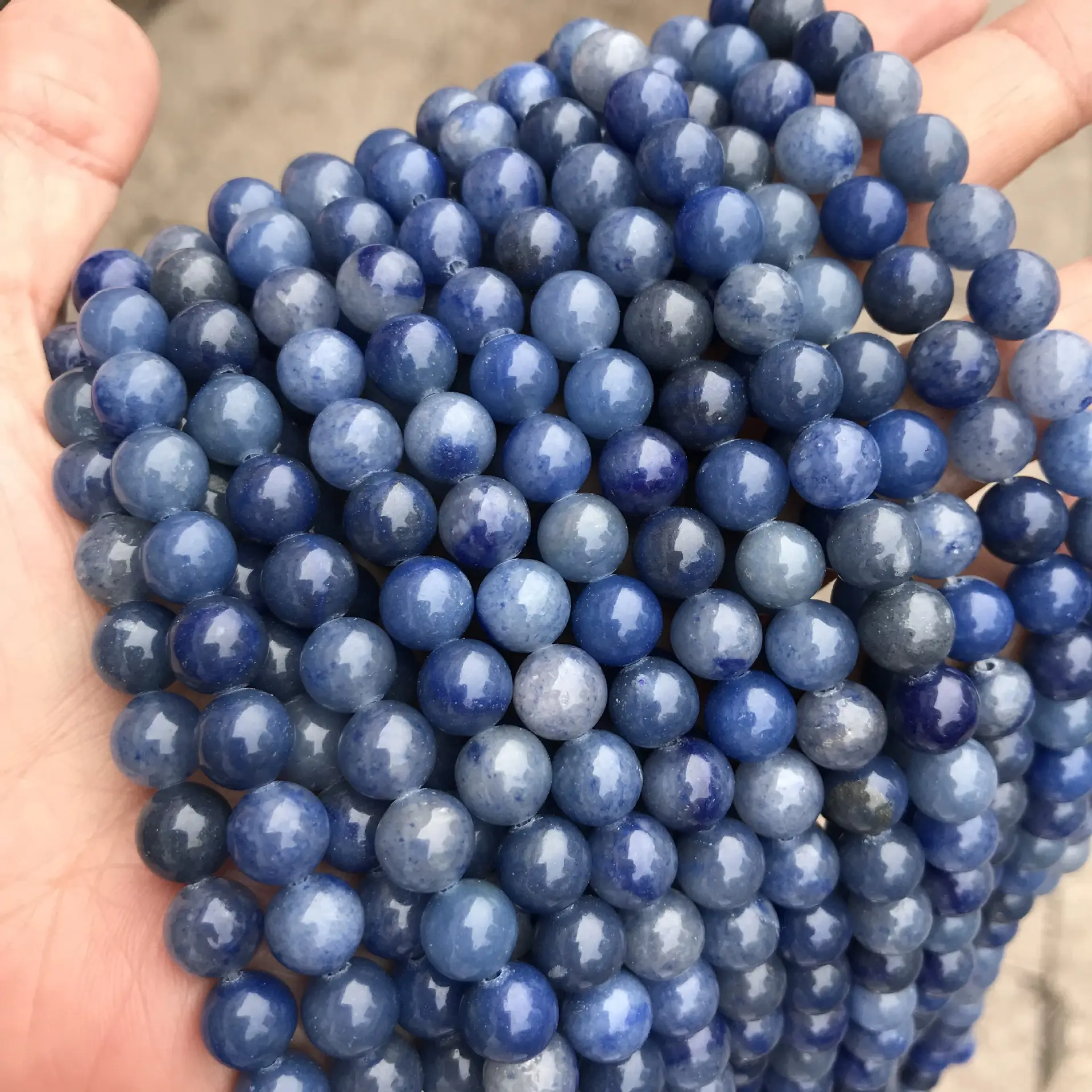 Natürliche blaue Aventurine Perle, neu eingetroffen Kristalle Perlen zur Schmuckherstellung