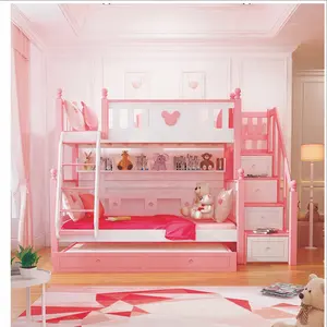 Casa de muebles de dormitorio de los niños de cama de madera cama niñas niños