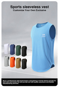 Canotta Sportiva Personalizzata SK per <span class=keywords><strong>Uomo</strong></span>, ad Asciugatura Rapida, Traspirante ed Elastica con Motivo 3D, Canotta Casual per Bodybuilding e Squadre Sportive - Product Image 5