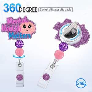 Personalizado de dibujos animados vaca retráctil acrílico brillo insignia carretes titular regalo accesorio - Product Image 3