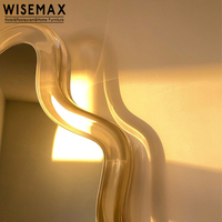 Miroir mural de forme ondulée WISEMAX FURNITURE, décoration murale, miroir de salle de maquillage irrégulier, miroir sur pied décoratif