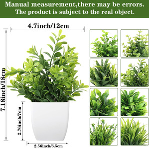 Plantas Verdes Artificiales de Eucalipto para Decoración del Hogar, Sala de Estar, Pequeño Bonsái de Lavanda en Maceta - Product Image 5
