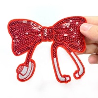 Patch thermocollant populaire de 10 cm, fait main, en chenille brodée et sequins, motif stéthoscope d'infirmière et nœud, pour chapeaux, bandeaux et accessoires pour filles et femmes