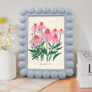 HOMCO Nordic INS Style Beaded Eco-friendly Resin Spray Painting <strong>Photo</strong> <strong>Frame</strong> Aesthetic Modern Tabletop Portable <strong>Photo</strong> <strong>Frame</strong> - Product Image 5