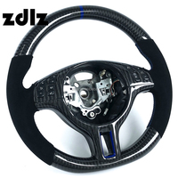 Volant personnalisé en cuir suédé noir et fibre de carbone pour BMW E46 E36 E60 E39 M3 325i 2000 2001 2002 2003 2004 2005