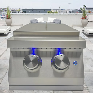 מפעל מכירה ישירה ארון מטבח bbq חיצוני מבער גז מנגל תנור נייד 2 מבער - Product Image 1