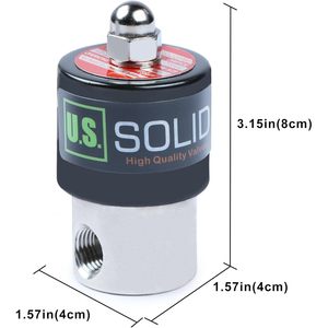 États-Unis Vanne solénoïde électrique en acier inoxydable massif de 1/4 po, 110 V CA, normalement fermée, Viton - Product Image 6