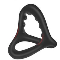 Silikon-Keuschheitsring-Set für Männer, Penisringe, Schwarz, Wasserdicht, Vibrierend, CE- und ROHS-Zertifiziert, Erotikspielzeug für Männer und Paare