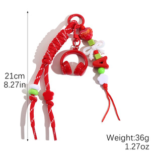 Lanière de sac et porte-clés tendance, polyvalente, en corde tressée de perles colorées tissées à la main, best-seller transfrontalier - Product Image 5