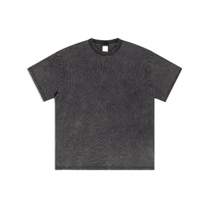 Vente en gros personnalisée de T-shirts rétro à col rond pour hommes, en coton, coupe oversize, grande taille, délavé, effet délavé à l'acide - Product Image 4