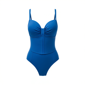 Costume da bagno intero taglie forti con controllo pancia, monokini coprente per la spiaggia, blu, nero, rosso, verde, taglie 44 46 48 50 - Product Image 2