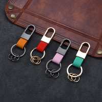Porte-clés de voiture créatif en métal, personnalisé, anti-perte, en cuir véritable, pour hommes, à suspendre à la ceinture, vente en gros