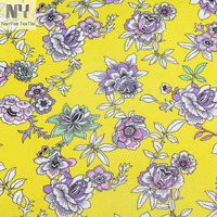 Tissu jacquard floral jaune en polyester et élasthanne imprimé par sublimation Nanyee Textile