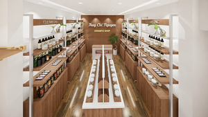 Customized Counters with <b>LED</b> <b>Lighting</b> for Beauty Shop Modern Design Makeup & Skincare Product Display Shelves - Product Image 5