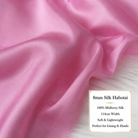 Tissu Habotai 100% Soie 8 Momme Personnalisé avec Logo, Teint, 114cm, pour Doublure de Robe de Mariée et Hanfu, Vente en Gros, OEM ODM, Certifié GOTS OEKO TEX