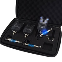 Hirisi Karpfenangel-Bissanzeiger und Swinger-Set mit blauer LED, wasserdichte Angel-Swinger, Angelalarm