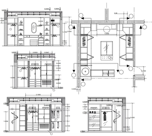 Dressing moderne de luxe avec îlot central, meuble de présentation et vasque, en aggloméré décoratif <span class=keywords><strong>EGGER</strong></span> foncé, grain de <span class=keywords><strong>bois</strong></span>, et armoire en verre - Product Image 3