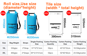 กระเป๋าเป้กันน้ำแบบแห้ง ขนาด 10 ลิตร <span class=keywords><strong>20</strong></span> ลิตร มีช่องเก็บของแบบซิปด้านหน้า สะพายไหล่ได้สองข้าง เหมาะสำหรับเดินป่า เดินทางท่องเที่ยวกลางแจ้ง - Product Image 3
