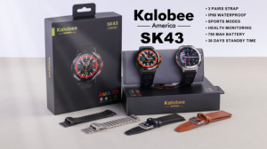 Siêu dài thời gian chờ SK43 thời trang Montre intelligente 1.65inch AMOLED Màn hình BT gọi Smartwatch cho nam giới với dây đeo bằng da - Product Image 6