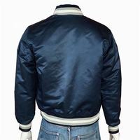 Veste universitaire pour hommes OEM personnalisé hiver couleur 80s rétro mode satin démarreur côtelé élastique manchette