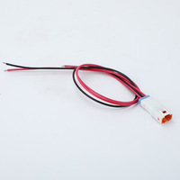 Kabel Harness 2-Core Merah Hitam Kustom dengan Konektor Plastik Tahan Air Putih Oranye untuk Sambungan Daya Peralatan Rumah Tangga
