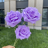 Simulation 3 Roses Fourchues Simulation fleur fleur mur fausses fleurs roses artificielles décoratives
