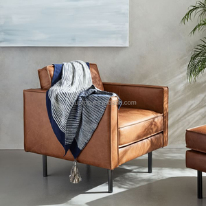 Modern Popular Living Room Sectional Sofa Villa Home <strong>Brown</strong> Leather Sofa - Product Image 3