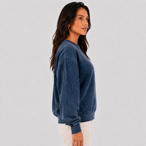 Sudadera Premium para Mujer con Lavado Ácido, Algodón y Forro Polar, Puños Acanalados, Hombros Caídos, Estilo Urbano, Sudadera de Moda para Mujer con Lavado Ácido - Product Image 5