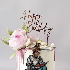 Adorno Acrílico <span class=keywords><strong>para</strong></span> Pastel de <span class=keywords><strong>Feliz</strong></span> <span class=keywords><strong>Cumpleaños</strong></span>, <span class=keywords><strong>Letrero</strong></span> Acrílico Espejo en Negro/Dorado <span class=keywords><strong>para</strong></span> Decoración de Pasteles de Fiesta de <span class=keywords><strong>Cumpleaños</strong></span> - Product Image 5
