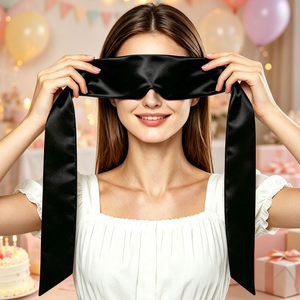 Masque pour les yeux en satin de soie doux, long, pour les mariages et les produits érotiques - Product Image 2
