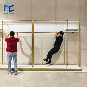 Customizable Garment Furniture Gold Clothing Rack Clothing Shop <b>Shelves</b> <b>Metal</b> Fixtures Racks for Garments - Product Image 1