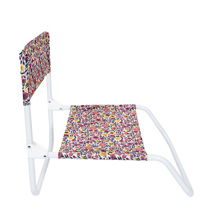 เก้าอี้ชายหาดพับได้โบฮีเมียนน้ำหนักเบามีโลโก้โครงเหล็กที่นั่งต่ำกลางแจ้ง - Product Image 3