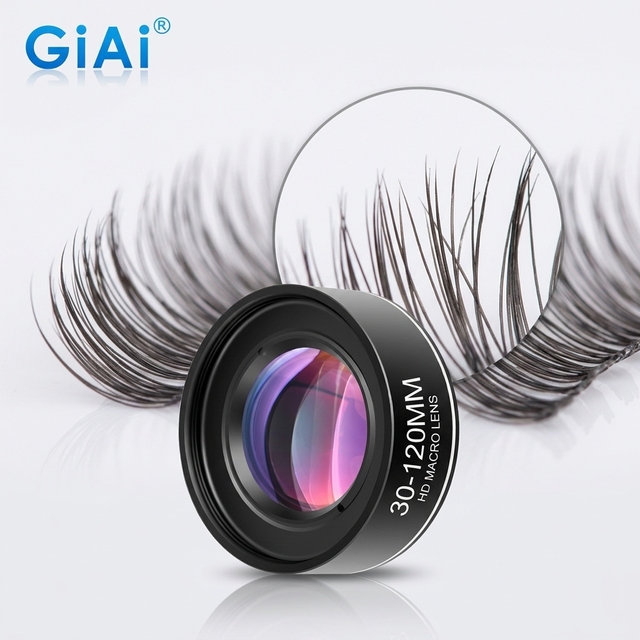 Clip Photography Phone Camera 4K HD 30-120mm Auto Focus Macro Lens for Eyelashes Diamond Jewelry Pentax Aluminum Optical Glass