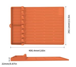 Heat Resistant Silicone Grill Mat Spatula Mat Utensil Holder with 8 Slots for Griddle <b>BBQ</b> Kitchen <b>Tool</b> Organizer Pad Waterproof - Product Image 2