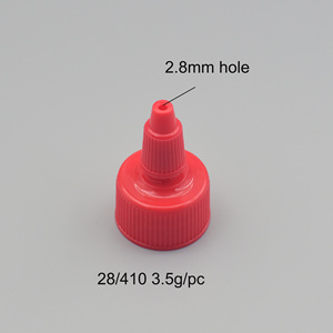 Tapas de botella de champú de plástico de 24mm y 28mm 24/410 28/410, tapa superior torcida acanalada roja, tapa cuentagotas de boquilla larga de <span class=keywords><strong>boca</strong></span> puntual - Product Image 4