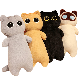 Venta al por mayor nueva caricatura gato negro peluche muñeca almohada larga gato gris muñeca para niñas divertido abrazo dormir Regalo <span class=keywords><strong>de</strong></span> Cumpleaños <span class=keywords><strong>de</strong></span> fábrica - Product Image 3