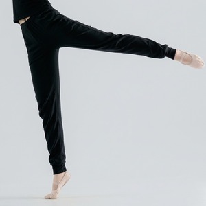 Pantaloni da ballo neri larghi da donna BX3025, modello <span class=keywords><strong>carrot</strong></span>, con elastico alla caviglia, casual, per allenamento di danza e pratica di balletto - Product Image 3