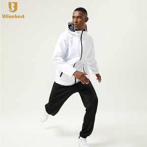 Veste de course pour hommes tissée imperméable coupe-vent randonnée vêtements à capuche personnalisés veste de sport zippée manteau Fitness Gym veste d'extérieur - Product Image 4