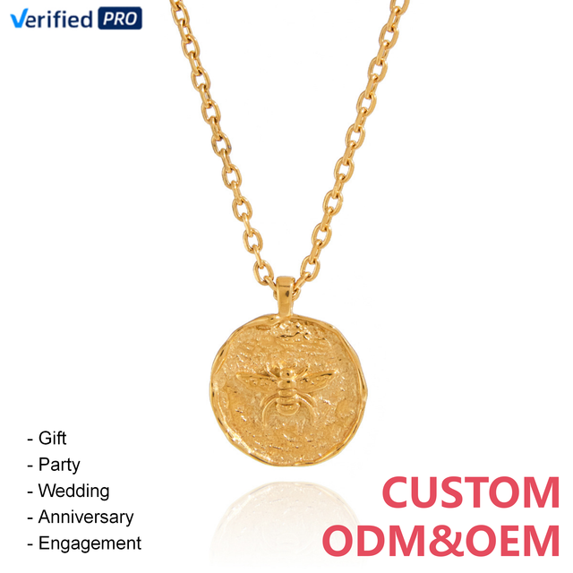 CAIOOCHE Waterproof Stainless Steel Two Layers Necklaces Fashion Gold Plated Chain Coin Pendant Necklaces Jewelry for Women