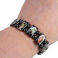 Black Gallstone Magnet <b>Bracelet</b> 7 Inch Oil Sprinkled Pattern <b>Red</b> Ore Square Bead Unisex Fashion Beaded <b>Bracelet</b> - Product Image 4