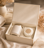 Boîte cadeau magnétique rigide écologique avec logo personnalisé, emballage en carton de luxe gaufré quadricolore, matériaux recyclés pour bougies