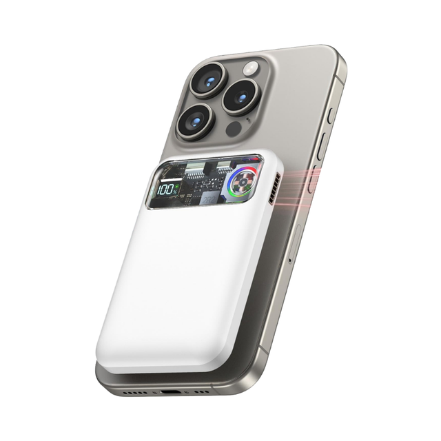 10000mAh Magnetic Wireless Power Bank 15W Fast Charge with Stand & Cooling Fan, Custom Logo Available