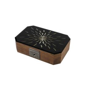 DS Wholesale Walnut Electronic Finger Lock Octagon Storage Cases <b>Glass</b> Luxury Home Solid Wood Wooden Jewelry <b>Box</b> - Product Image 6