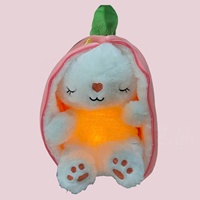 Boneka Kelinci Stroberi Angela yang Laris Manis, Bercahaya, dan Bernapas, Mainan Teman Tidur yang Menenangkan untuk Anak-Anak