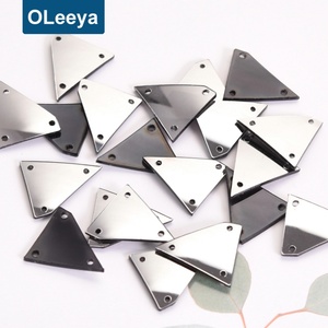 <b>Triangle</b> Sewing Acrylic Rhinestone Diamond With Holes Hematite Acrylics <b>Mirror</b> Sew on Rhinestone for Dressing Decoration - Product Image 1