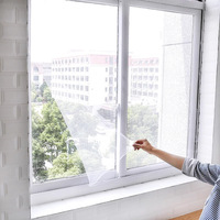 Moustiquaire de fenêtre anti-moustiques en polyester épaissi, auto-adhésive avec Velcro, facile à nettoyer, simple et invisible pour la maison, vente en gros pour le commerce extérieur
