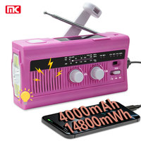 Tragbares AM/FM-Radio mit 4000mAh Solarladefunktion, Notfall-Empfänger, Handkurbel und LED-Licht für Japanische Haushalte, Großhandel