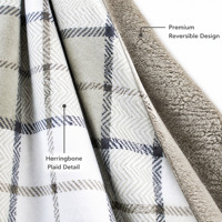Plaid de luxe en polaire Sherpa antistatique 100 % polyester, double face, épais, chaud, en flanelle, réversible, doux et moelleux, pour canapé, lit, maison et voyage