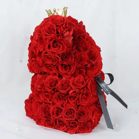 Ge conserveerde roos decoratie, hotseller, hoge kwaliteit, natuurlijke beer, voor thuis, rode verse snijbloemen, acryl doos