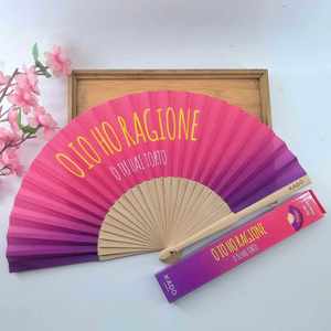 Promotional Fan Spanish Handle Plastic Wedding Favor <b>Gifts</b> PE Love Folk Art Mini Fan Box Plastic Customized Logo Color - Product Image 3